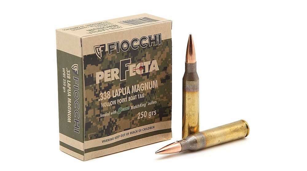 Патрон нарезной FIOCCHI калибр 338 LAPUA Mag. HPBT Sierra Match King 16,44 гр. 250 grn. (в пачке 20 шт. Фото №1