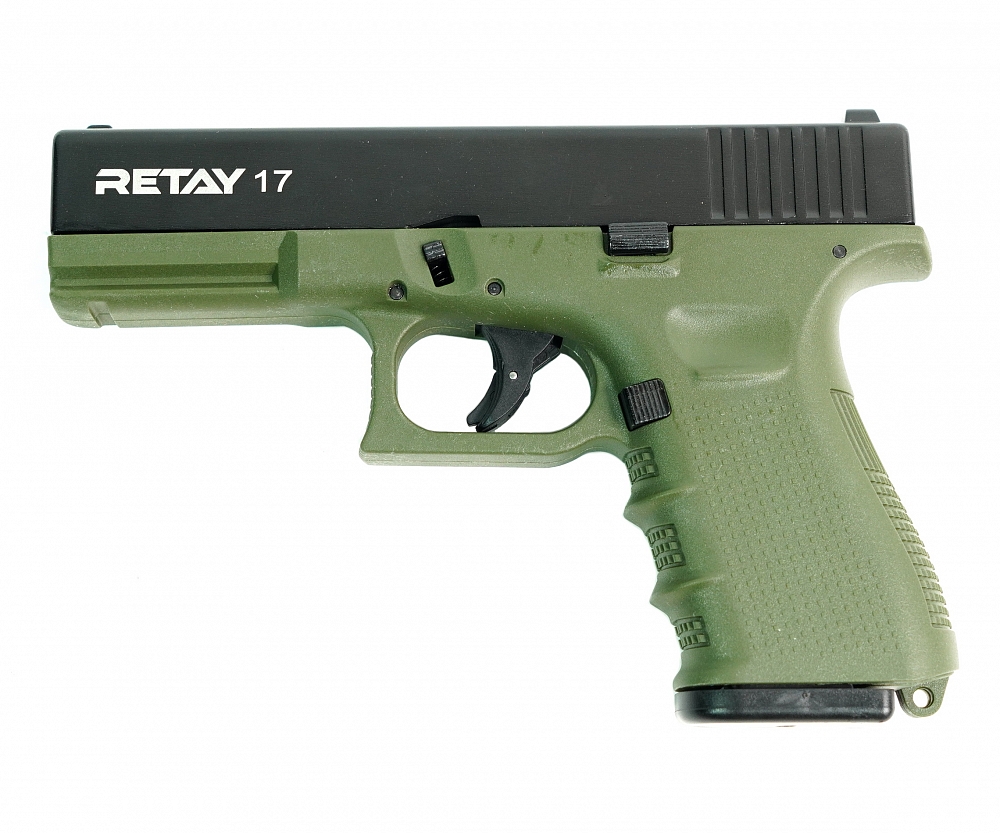 Пистолет охолощенный RETAY 17, (Glock 17), Green, калибр 9mm. P.A.K. Фото №2 Пистолет охолощенный RETAY 17, (Glock 17), Green, калибр 9mm. P.A.K. Фото №2