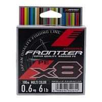 Плетёный шнур YGK Frontier Assorted X8 100m (мультиколор) #0.6, 0.128mm 6lb, 2.7kg