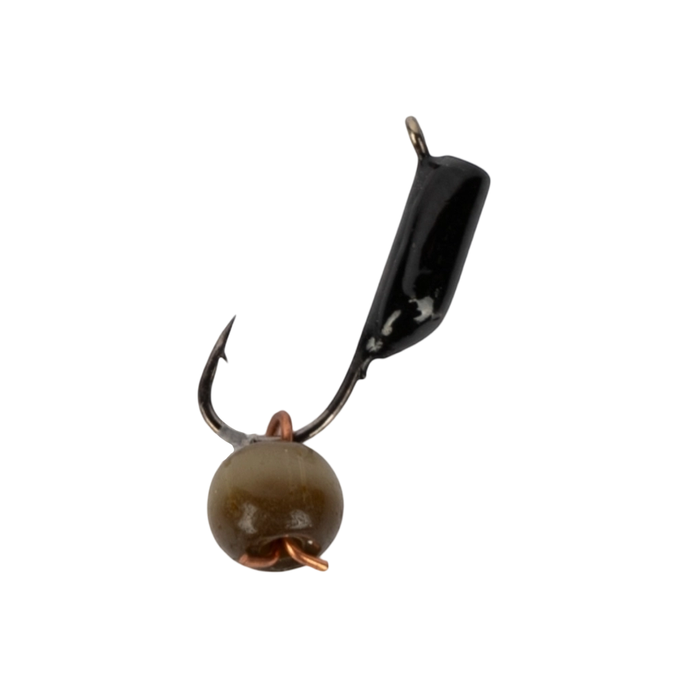 Мормышка вольфрамовая "Кошачий глаз" подвес d2,0 болотный (10шт). Фото №2