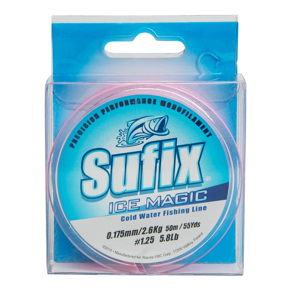 Леска зимняя SUFIX Ice Magic 50 м бело/розовая 0.175 мм 2.6 кг. Фото №1