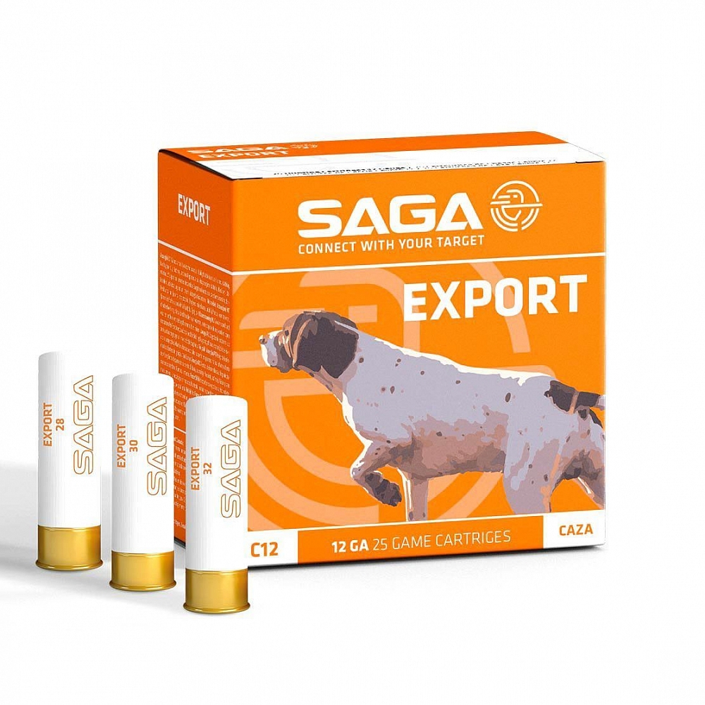 Патрон SAGA EXPORT 32, 12/70/12, дробь №6, 32гр  (в коробке 25шт). Фото №1