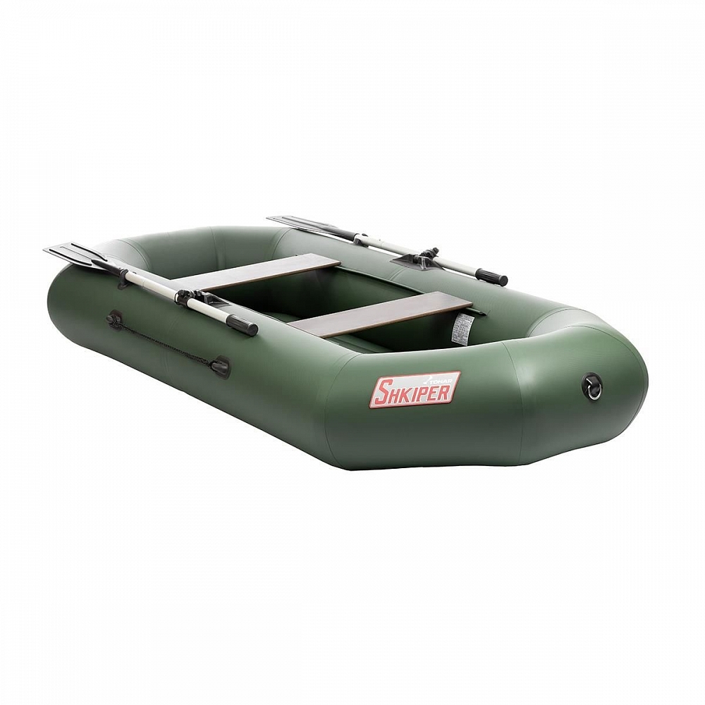 Лодка надувная ПВХ Шкипер А260 (надувное дно) (зеленый). Фото №1
