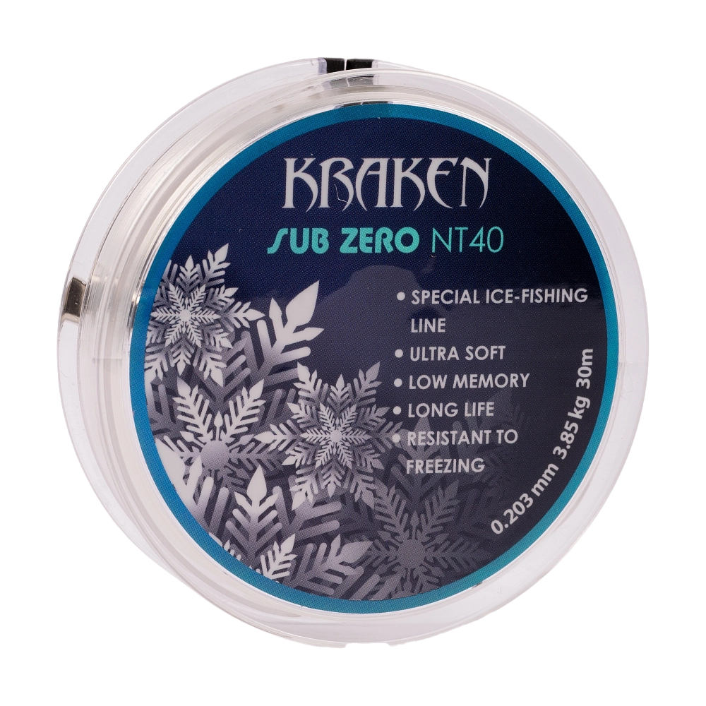 Леска зимняя Kraken Sub Zero NT40 30m 0,203mm 3.85kg. Фото №2 Леска зимняя Kraken Sub Zero NT40 30m 0,203mm 3.85kg. Фото №2
