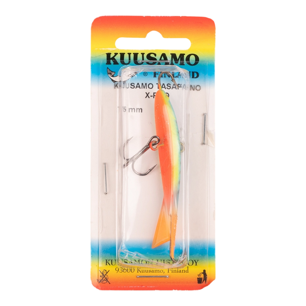 Балансир Kuusamo Tasapaino X-Pro 75мм, 13гр, цвет (RB/BLU/FR) с тройником. Фото №1