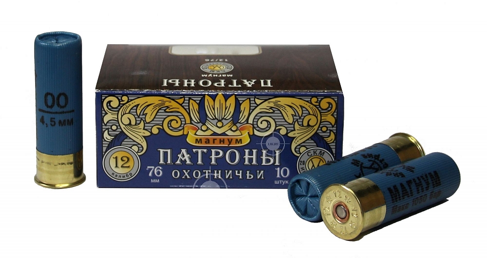 Патрон СКМ 12/76 № 00, 46 гр. Магнум (в коробке 10 шт). Фото №3