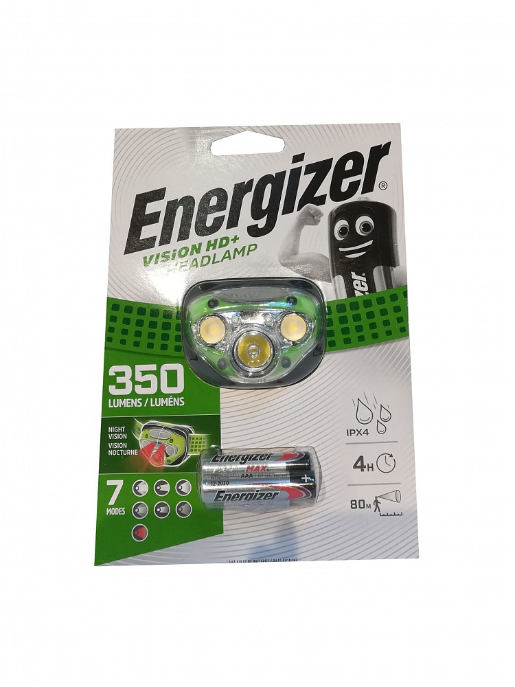 Фонарь налобный Energizer HL Vision HD+/6 HDC323 (LP09171) зелен.. Фото №1