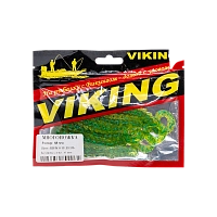 Резина съедобная виброхвост VIKING серия Многоножка 88 мм, пиво+зелень (6 шт.)