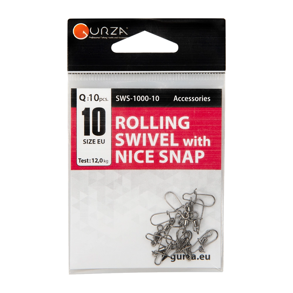 Застежка с вертлюжком Gurza - Rolling swivel/Nice Snap BN #10 10 шт./уп.. Фото №1 Застежка с вертлюжком Gurza - Rolling swivel/Nice Snap BN #10 10 шт./уп.. Фото №1