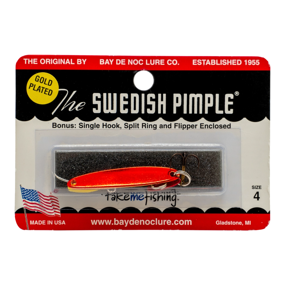 Блесна Swedish Pimple #4 G-RED. Фото №1