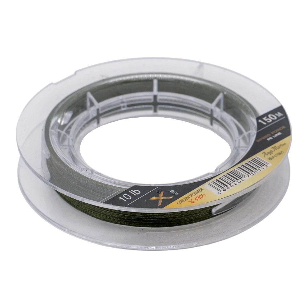 Шнур плетеный X SPEED FORCE WX4  (10 lb;   0.132 мм;   4.53 кг.) 150 м.   (зеленая). Фото №2