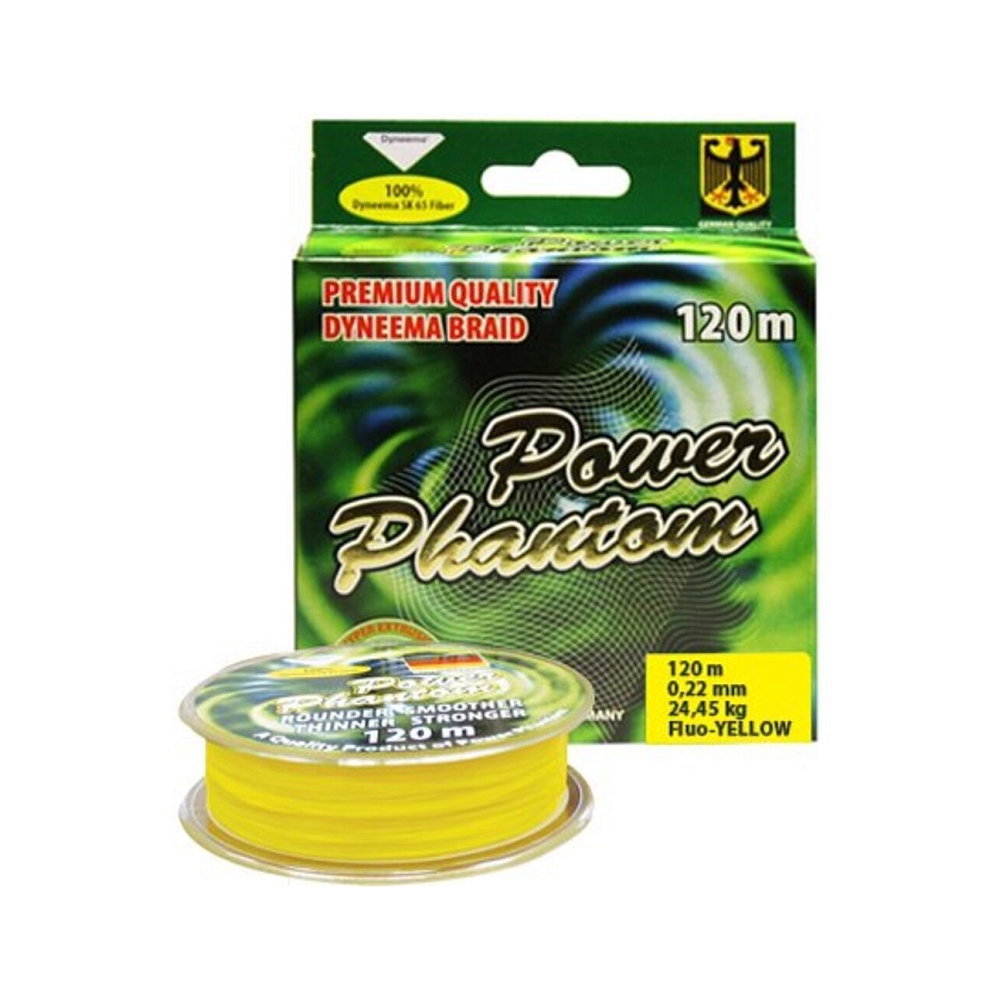 Шнур плетеный Power Phantom 8x,120m,0,23mm,24,45kg,флуоресцентно-желтый. Фото №2 Шнур плетеный Power Phantom 8x,120m,0,23mm,24,45kg,флуоресцентно-желтый. Фото №2