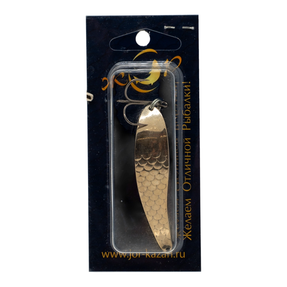 Блесна ЖОР Ятаган 65мм, 18гр, цвет (нейзильбер/нейзильбер) тройник. Фото №1