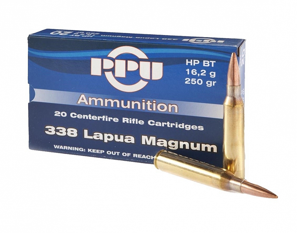 Патрон нарезной PARTIZAN PPU калибр 338 Lapua Mag HP BT, Hollow Point Boat Tail 16,2 гр. (в пачке 10 ш. Фото №1