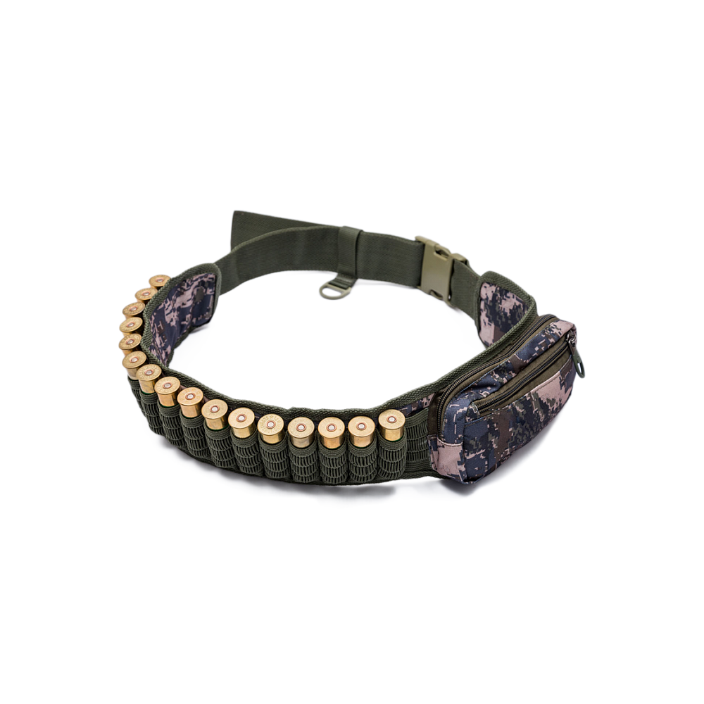 Патронташ открытый с подсумком под 12, 16, 20 кал / оксфорд (Хольстер). Фото №1