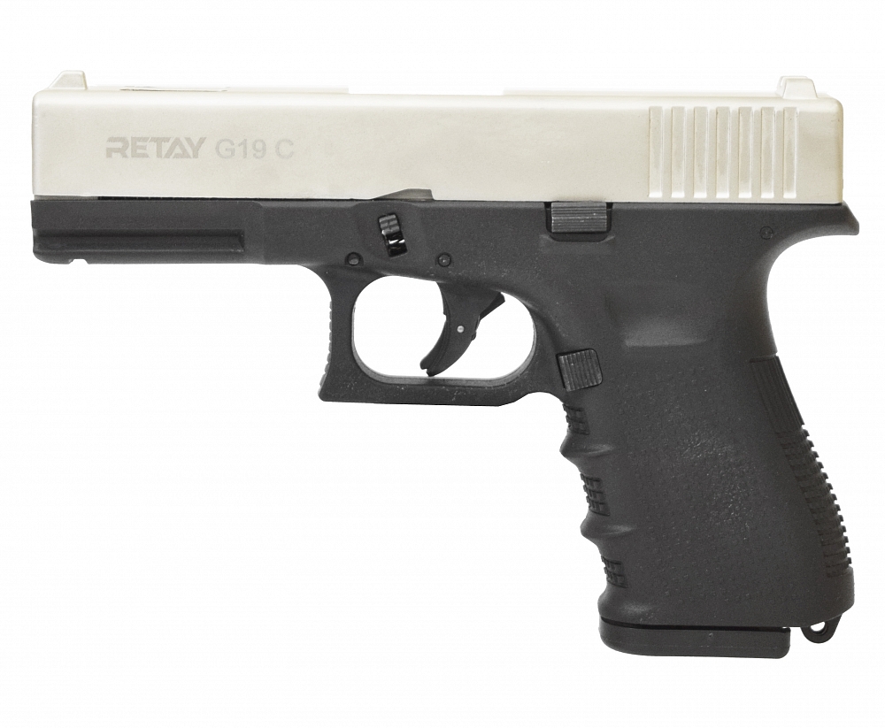 Пистолет охолощенный RETAY G19C, (Glock 19), Сатин, калибр 9mm. P.A.K. Фото №2