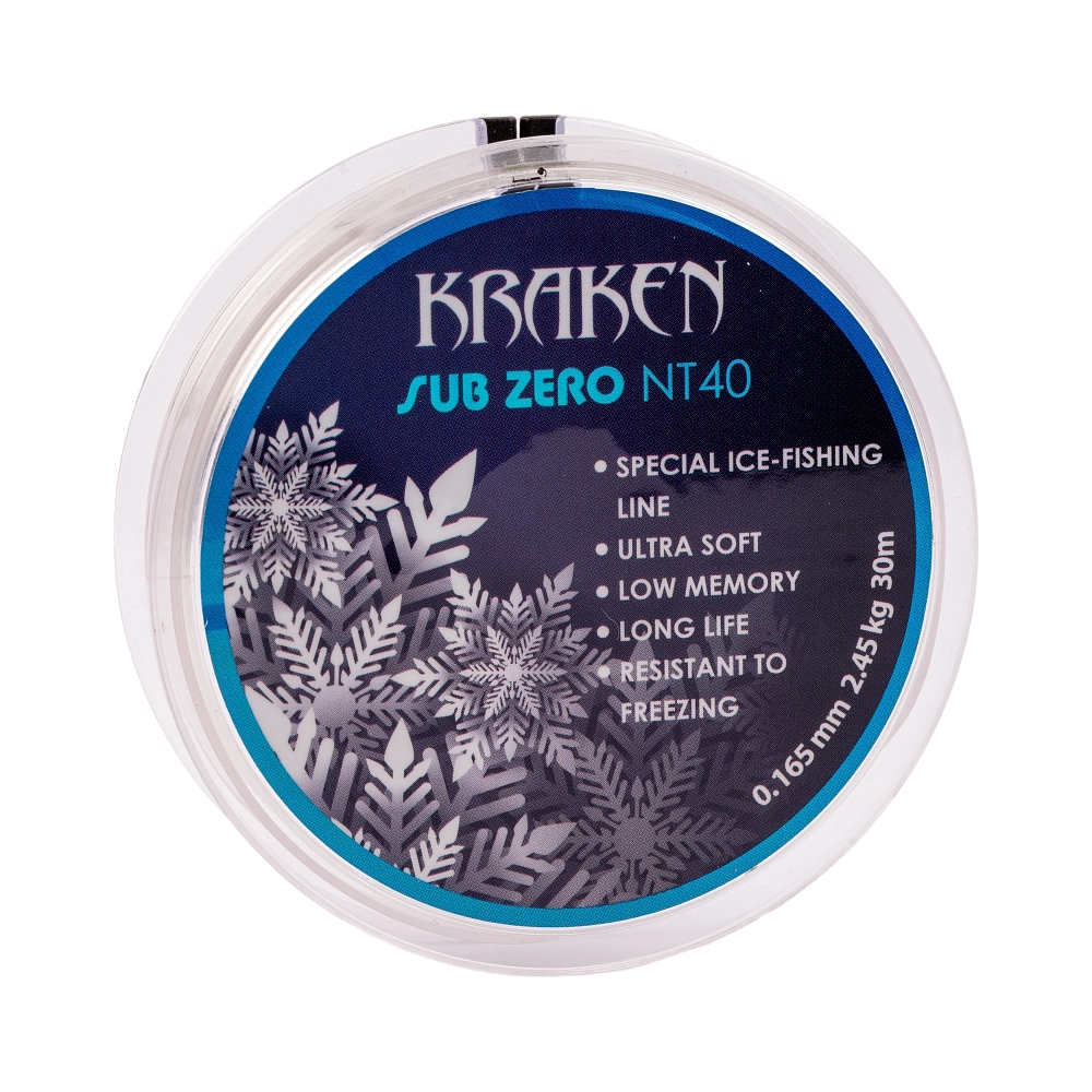 Леска зимняя Kraken Sub Zero NT40 30m 0,165mm 2.45kg. Фото №2