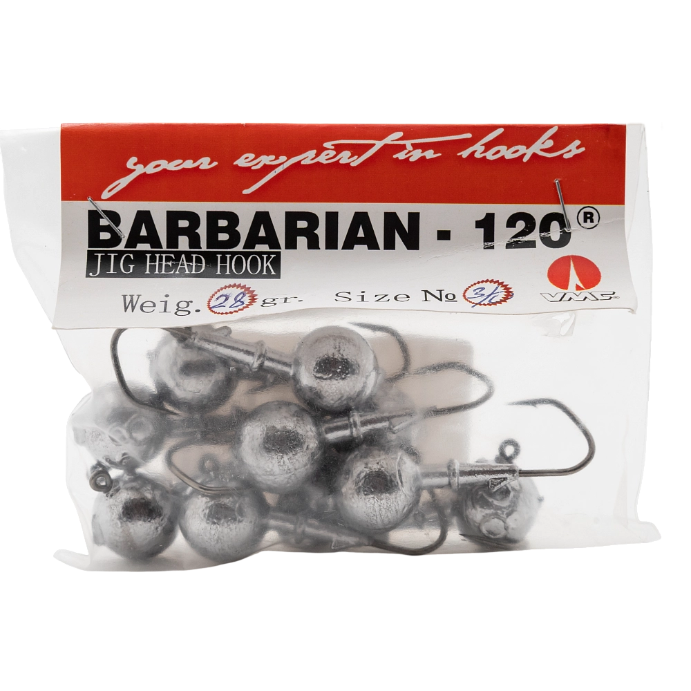 Джиг-головка шар крючок BARBARIAN-120 вес 28 гр. крючок № 3/0. Фото №3 Джиг-головка шар крючок BARBARIAN-120 вес 28 гр. крючок № 3/0. Фото №3
