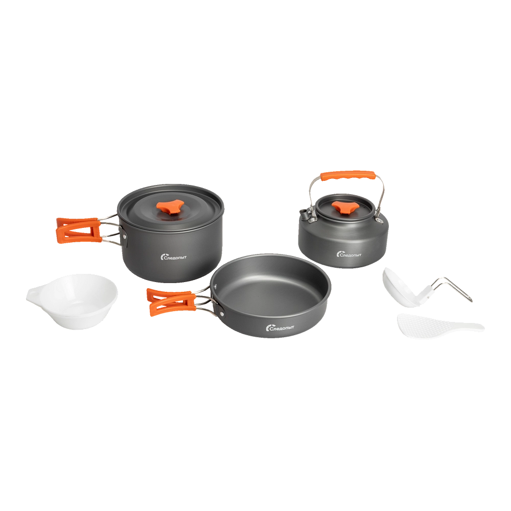 Набор кемпинговой посуды СЛЕДОПЫТ Optimum, на 3 персоны, анодир. алюм., в чехле. Фото №1