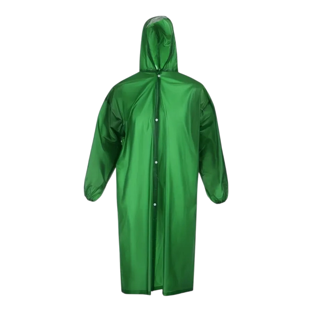 Дождевик-плащ, взрослый, цв. зеленый р. XL. Фото №1