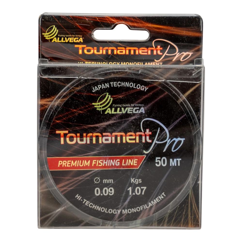 Леска ALLVEGA "Tournament pro" 0.09мм (50м) (1,07кг)  (прозрачная) (TPRO5009). Фото №1