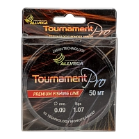 Леска ALLVEGA "Tournament pro" 0.09мм (50м) (1,07кг) (прозрачная) (TPRO5009)