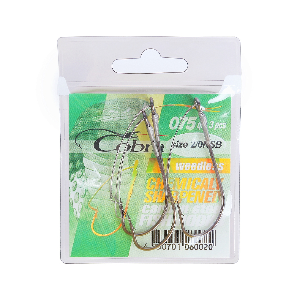 Крючки Cobra WEEDLESS серия 075NSB размер  001 3 шт. Фото №2