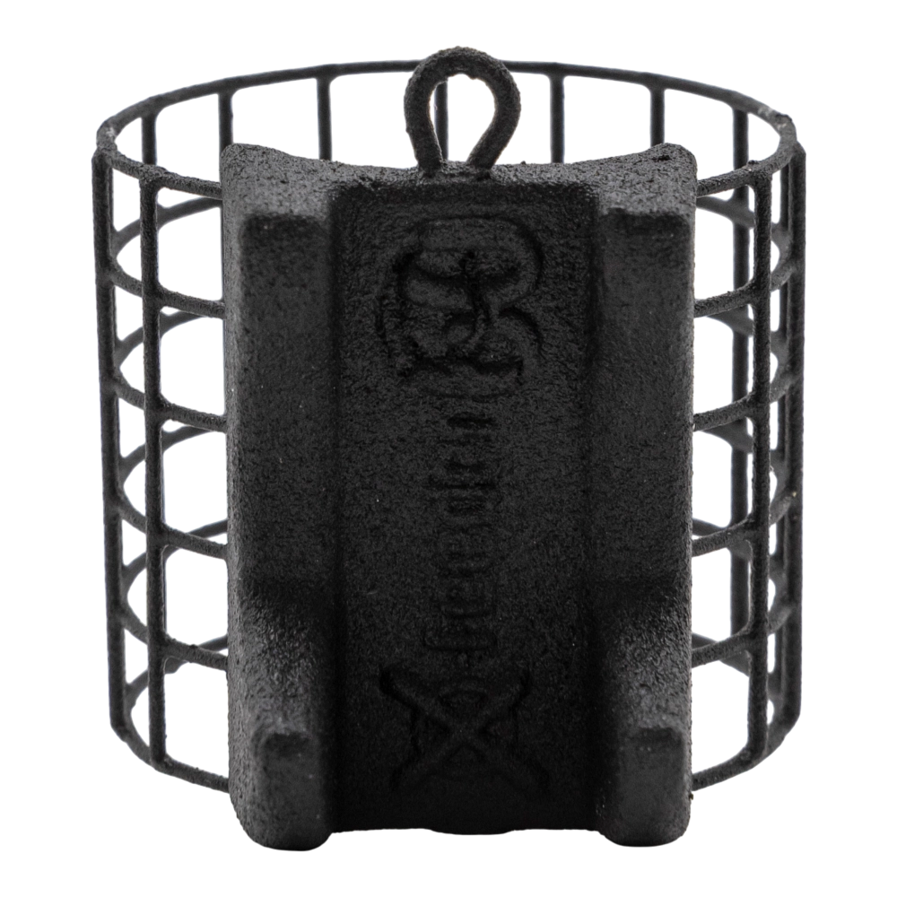 Груз-кормушка металлическая X-FEEDER ME BATMAN M GRID 060 г (30 мл, цвет Matt Black, сварная сетка). Фото №2