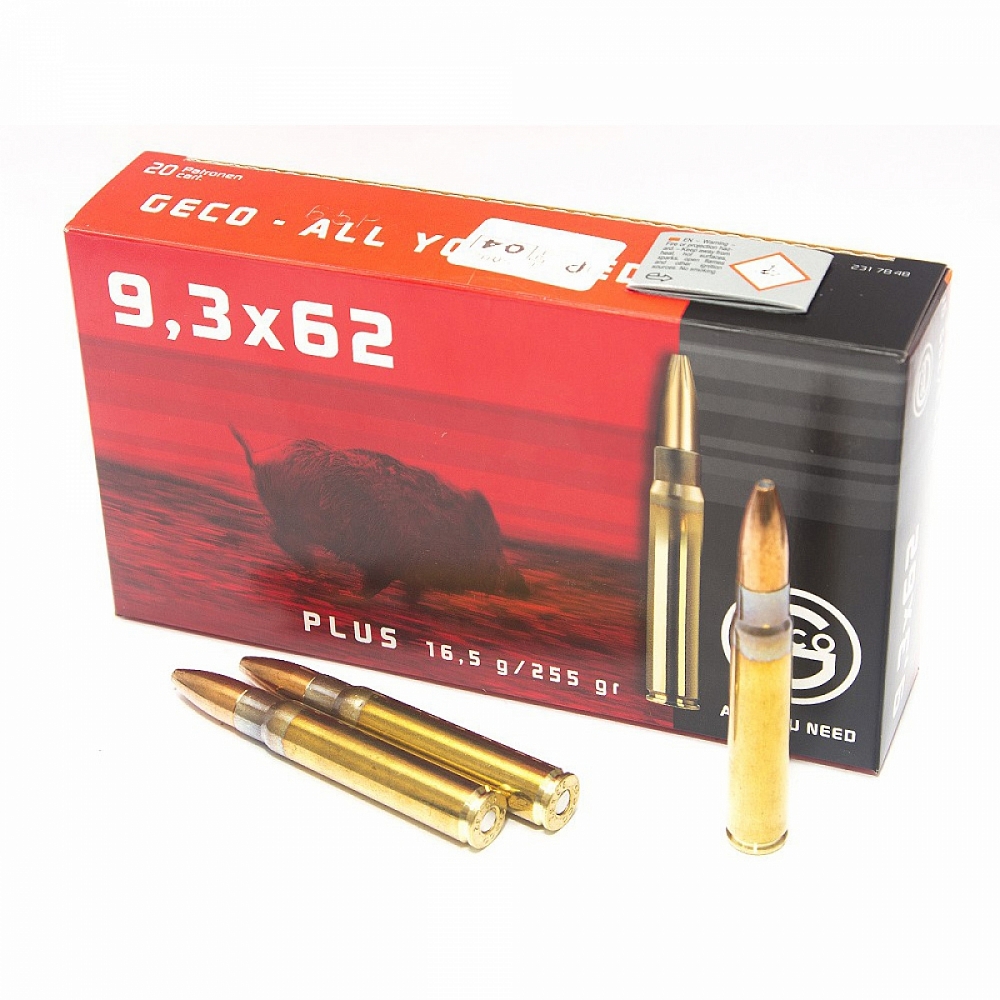 Патрон нарезной RWS GECO калибр 9.3x62 Geco SP Plus 16,5 гр. (в пачке 20 шт.). Фото №1 Патрон нарезной RWS GECO калибр 9.3x62 Geco SP Plus 16,5 гр. (в пачке 20 шт.). Фото №1