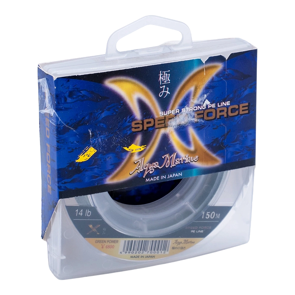 Шнур плетеный X SPEED FORCE WX4  (14 lb;   0.153 мм;   6.35 кг.) 150 м.   (зеленая). Фото №1