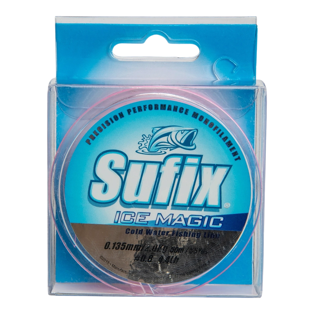 Леска зимняя SUFIX Ice Magic 50 м бело/розовая 0.135 мм 2.0 кг. Фото №1 Леска зимняя SUFIX Ice Magic 50 м бело/розовая 0.135 мм 2.0 кг. Фото №1