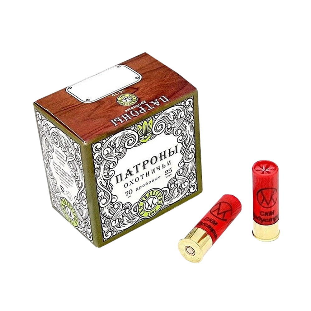 СКМ Патрон охотничий 16/70 № 5, 30 гр. (п. Сокол) (в коробке 25 шт.). Фото №1