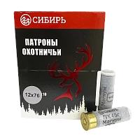 Патрон СИБИРЬ МАГНУМ PREMIUM 12/76 охотничий дробовой 46г №1 (пачка 10 шт) (в коробке 200шт)