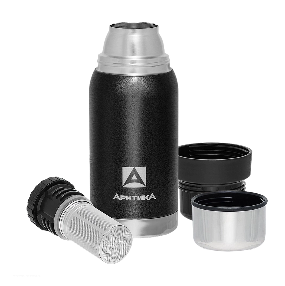 Термос "Арктика" бытовой, вакуумный, с ситечком (чёрный), 0,5 л. Фото №3