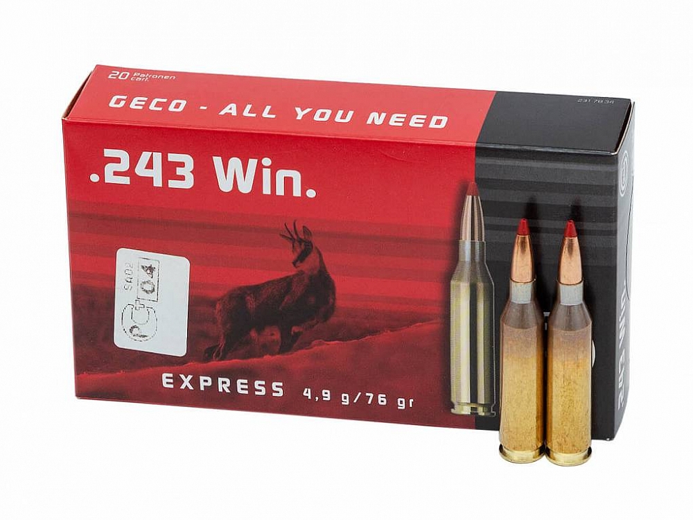 Патрон нарезной RWS GECO калибр 243 SP Express 4,9 гр. (в пачке 20 шт.). Фото №1 Патрон нарезной RWS GECO калибр 243 SP Express 4,9 гр. (в пачке 20 шт.). Фото №1