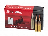 Патрон нарезной RWS GECO калибр 243 SP Express 4,9 гр. (в пачке 20 шт.)