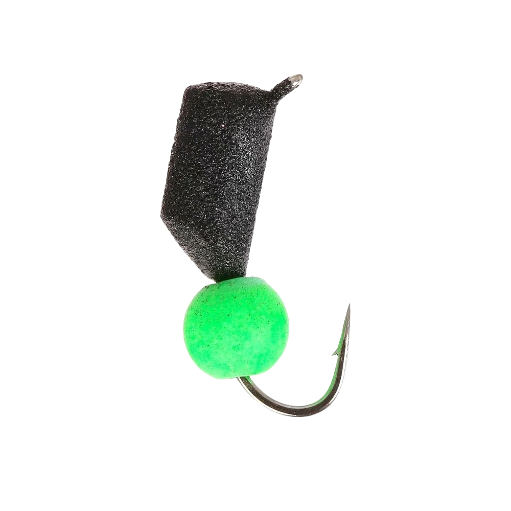 Мормышка вольфрамовая Trye Weight черная "Гвоздешарик" d1,5мм ядреный глаз, зеленый неон (10 шт). Фото №1 Мормышка вольфрамовая Trye Weight черная "Гвоздешарик" d1,5мм ядреный глаз, зеленый неон (10 шт). Фото №1