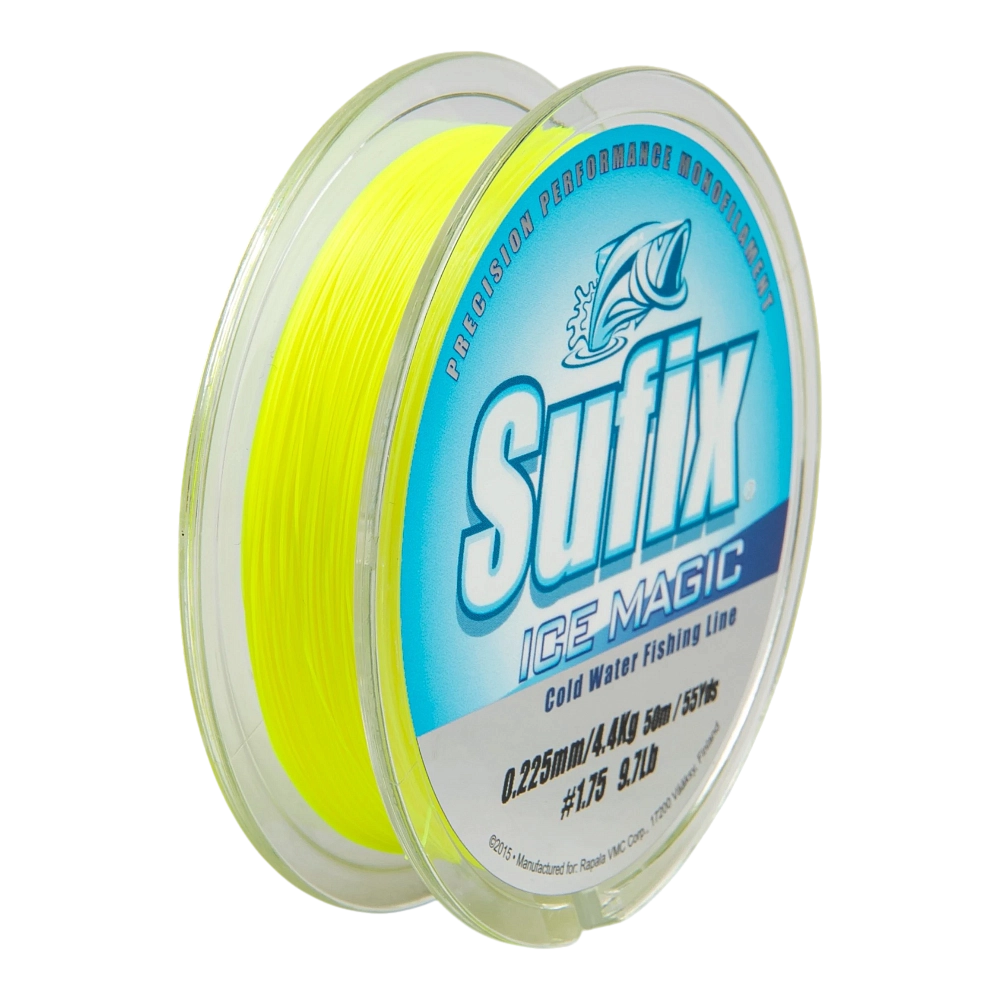 Леска зимняя SUFIX Ice Magic 50 м желтая 0,225 мм 4,4 кг. Фото №3 Леска зимняя SUFIX Ice Magic 50 м желтая 0,225 мм 4,4 кг. Фото №3