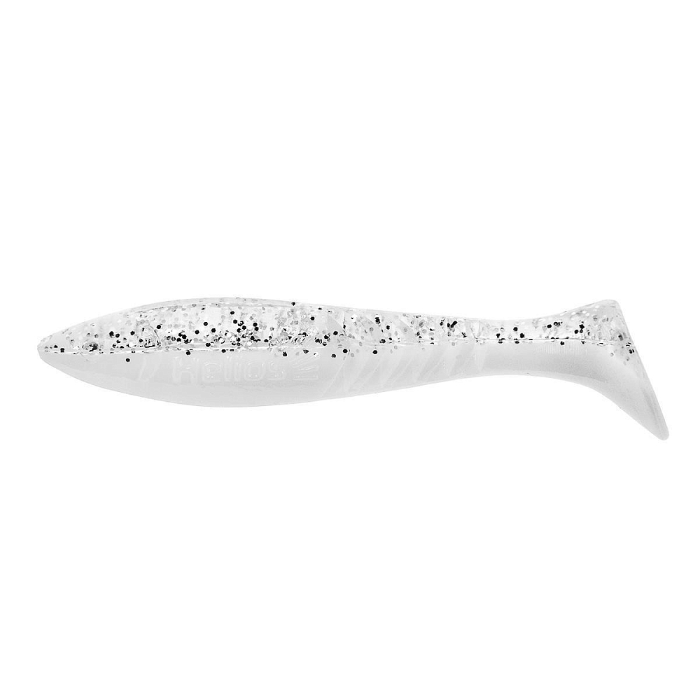 Виброхвост Helios Slash 2,64"/6,7 см White & Sparkles 10шт. (HS-19-002). Фото №1