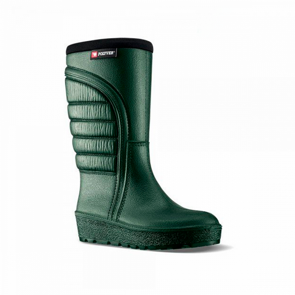 Сапоги POLYVER с мехом зеленые детские р. 31-32. Фото №1