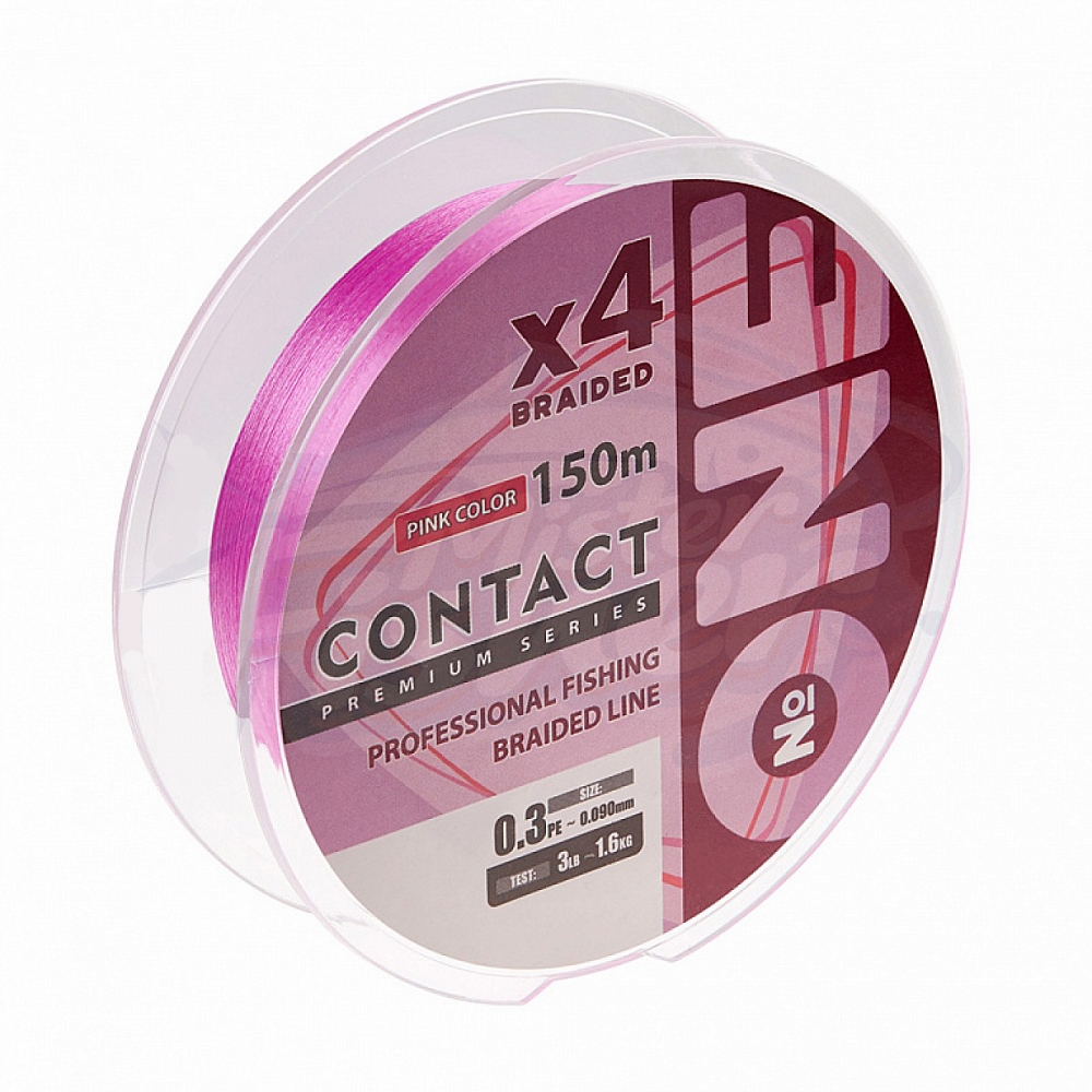 Плетеная леска №ONE CONTACT Х4-150 (pink) 0.4PE. Фото №1 Плетеная леска №ONE CONTACT Х4-150 (pink) 0.4PE. Фото №1