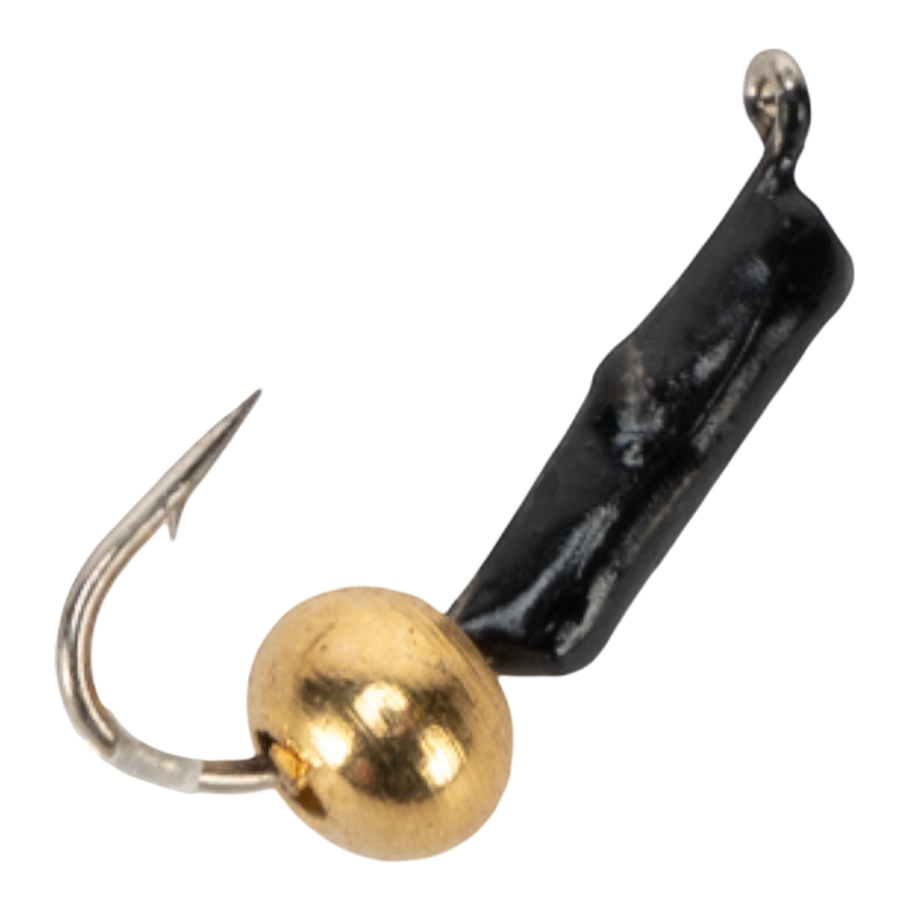 Мормышка вольфрамовая Trye Weight черная "Гвоздешарик" d1,5мм шарик, черная латунь (10шт). Фото №1