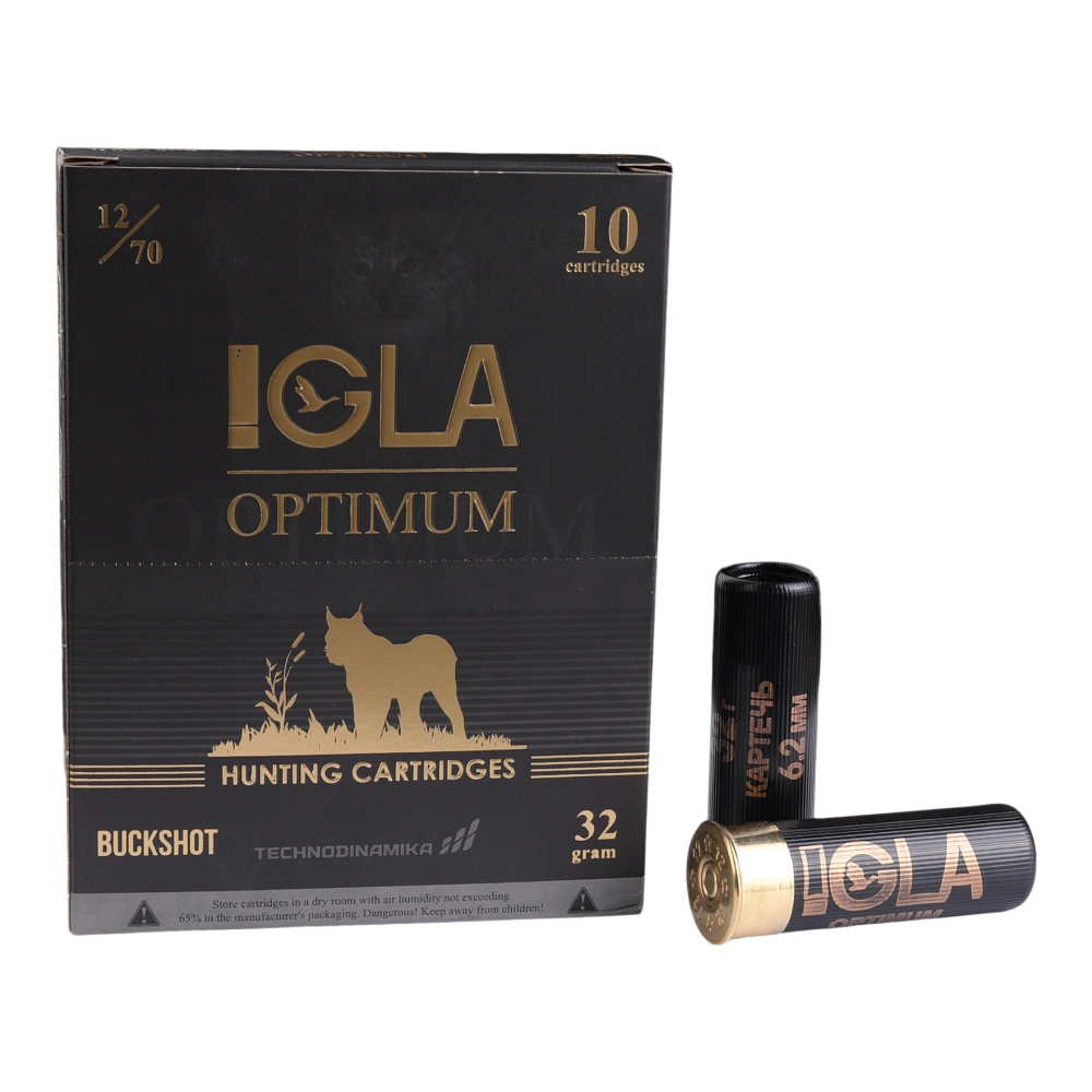 Патрон "Игла-Оптимум" 12/70 Картечь 6,2 (пачка 25шт, короб.250). Фото №1