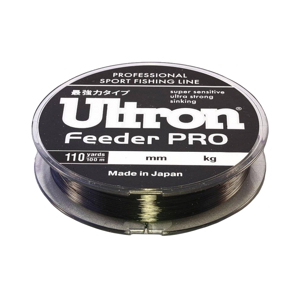 Леска монофиламентная Ultron Feeder Pro 0,18мм/100м 4,0кг черная. Фото №1