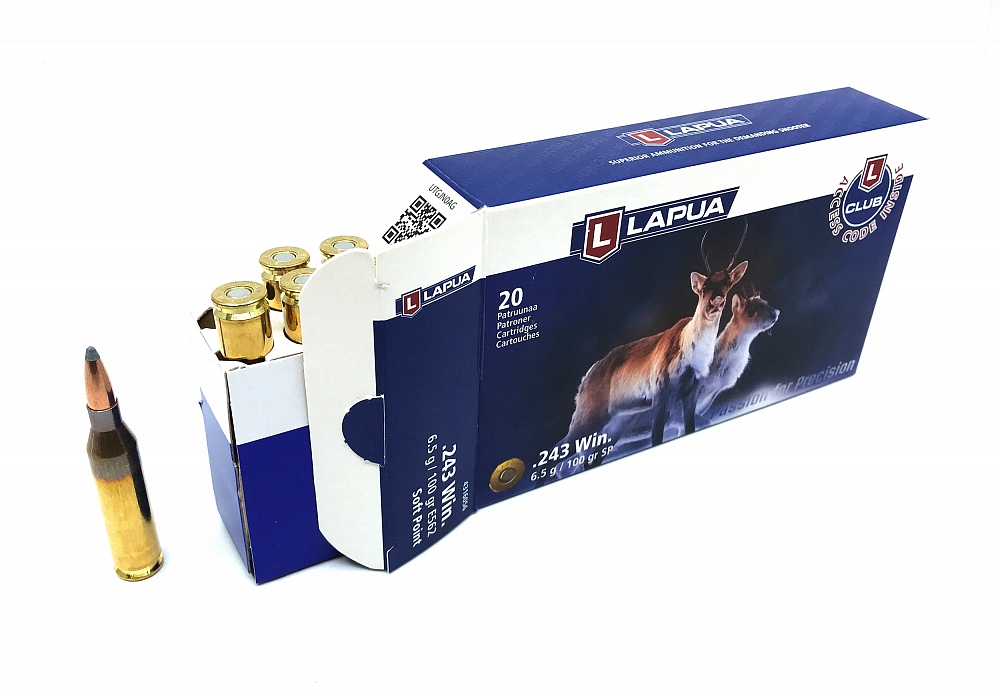 Патрон нарезной LAPUA калибр 243 WIN SP 6,5 гр. 100 grn. (в пачке 20 шт.). Фото №3 Патрон нарезной LAPUA калибр 243 WIN SP 6,5 гр. 100 grn. (в пачке 20 шт.). Фото №3