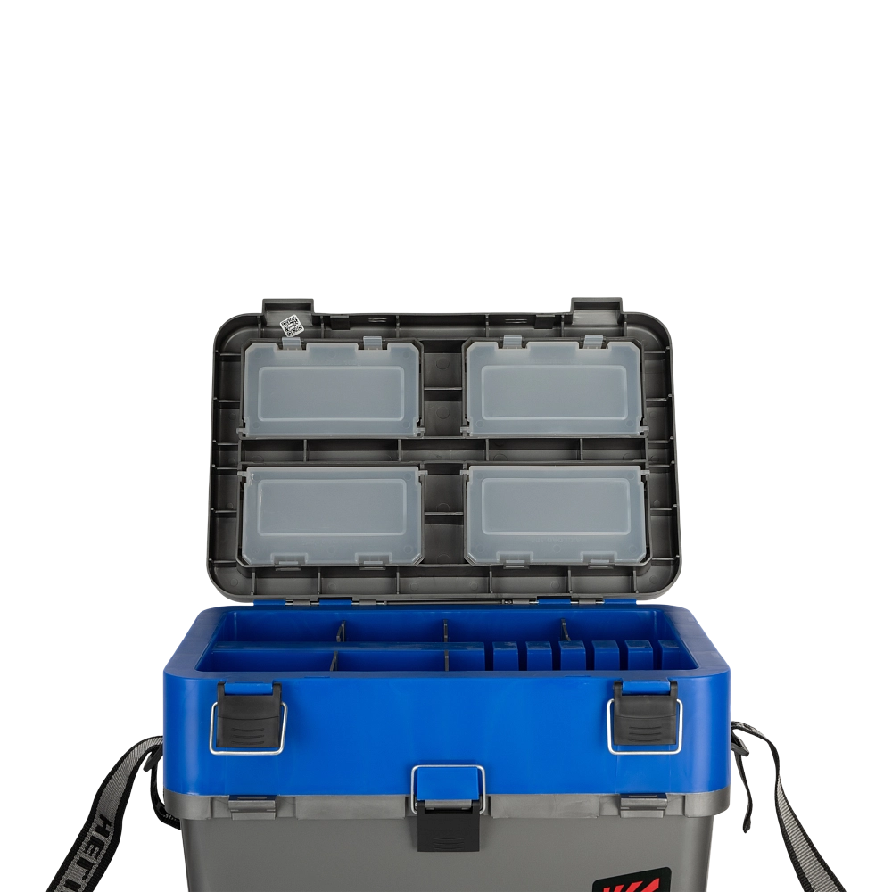 Ящик рыболовный зимний серый/синий Helios (HS-IB-19-GB). Фото №5