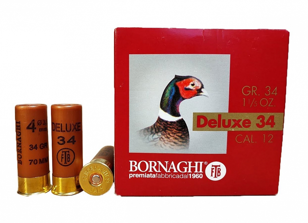 Патрон Deluxe 34, дробь №1 (12/70.34гр) (Bornaghi). Фото №1