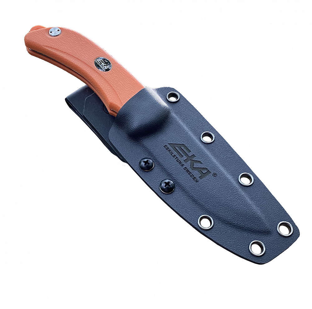 Нож охотничий ЕКА SwedBlade G4, 2 лезвия раздел.,шкуросъём.,клинок Sandvik 12С27,рук.kraton,оранжев.. Фото №1