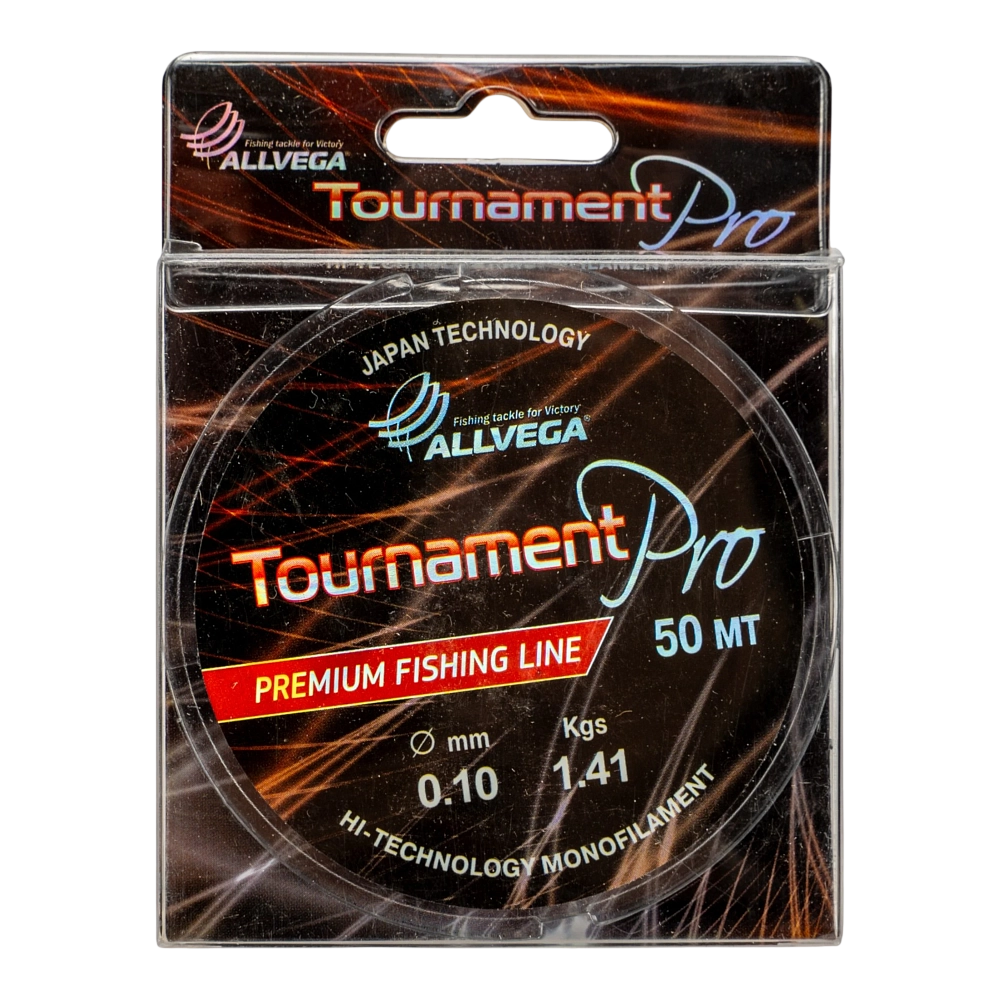 Леска ALLVEGA "Tournament pro" 0.10мм (50м) (1,41кг)  (прозрачная) (TPRO5010). Фото №1