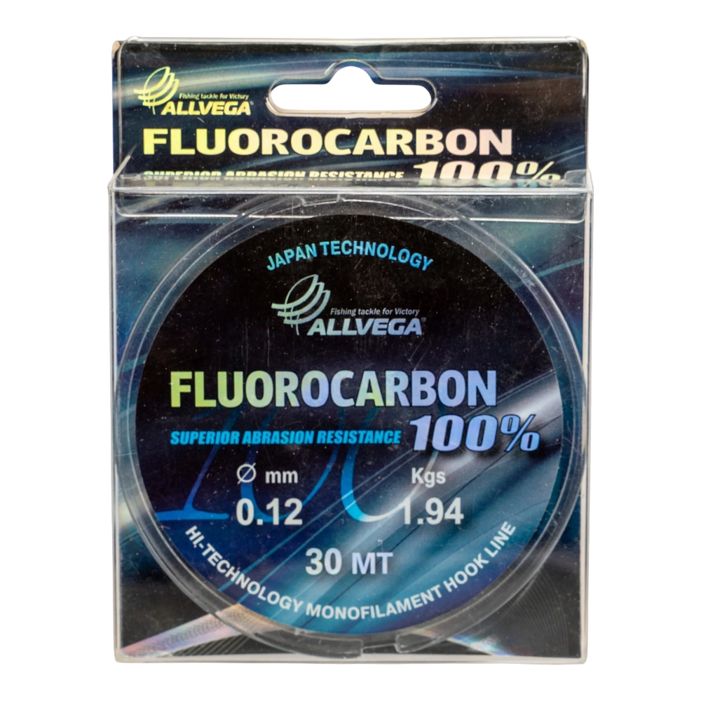 Леска ALLVEGA "FX FLUOROCARBON 100%" 0.12мм (30м) (1,94кг) (LFX3012). Фото №1